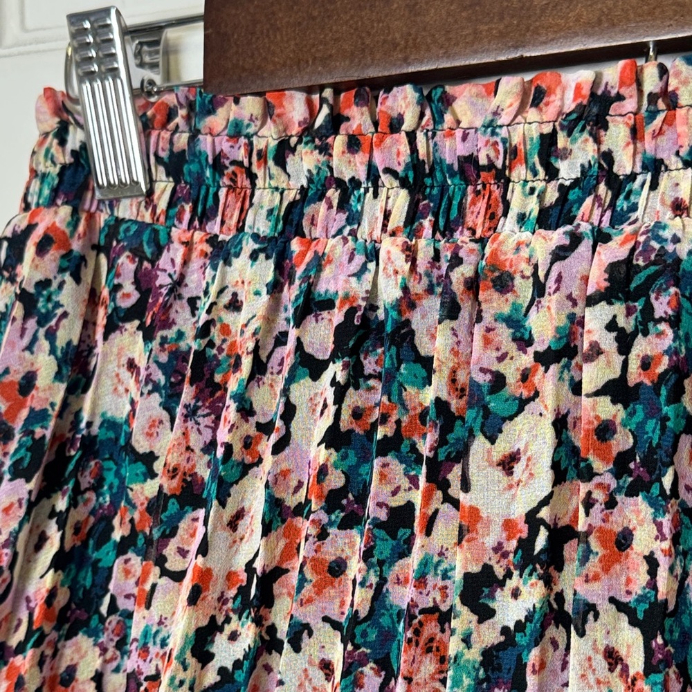 Disney Cinderella Floral Pleated Midi Skirt Small Elastic Waist - Picture 7 of 8